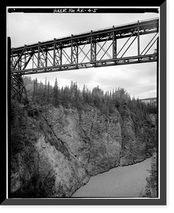 Kuskalana Bridge, Mile 146 of Copper River & Northwestern Road, Chitina vicinity, Valdez-Cordova Census Area, AK - 5, Vintage Poster