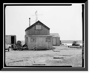 Historic Framed Print, Iditarod Trail Shelter Cabins, Safety Roadhouse, Port Safety, Nome Census Area, AK,  17-7/8" x 21-7/8"