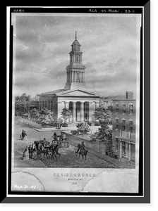 Historic Framed Print, Christ Episcopal Church, Church & Saint Emanuel Streets, Mobile, Mobile County, AL,  17-7/8" x 21-7/8"