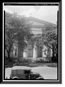 Historic Framed Print, Christ Episcopal Church, Church & Saint Emanuel Streets, Mobile, Mobile County, AL - 2,  17-7/8" x 21-7/8"