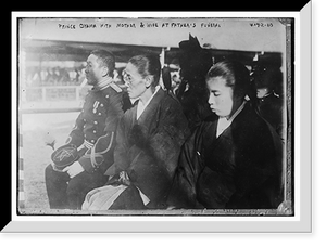 Historic Framed Print, Prince Oyama with mother & wife at father's funeral,  17-7/8" x 21-7/8"