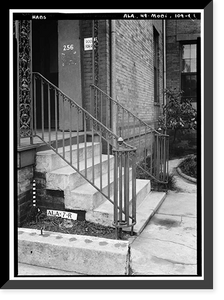 Historic Framed Print, 256 Saint Francis Street (House, Ironwork), Mobile, Mobile County, AL,  17-7/8" x 21-7/8"