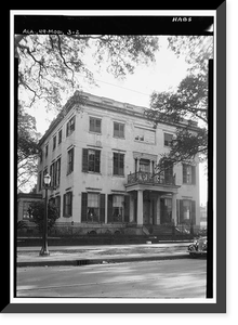 Jonathan Emanuel House, 251 Government Street, Mobile, Mobile County, AL - 2, Antique Print