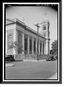 Cathedral of the Immaculate Conception, South Claiborne Street, Mobile, Mobile County, AL - 2, Vintage Print