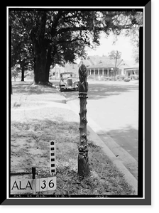 Iron Hitching Posts, Various Mobile locations, Mobile, Mobile County, AL - 7, Historic Print