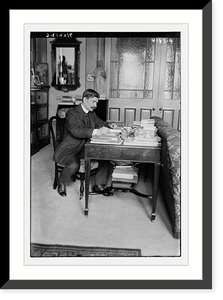 Historic Framed Print, Unidentified man seated at desk,  17-7/8" x 21-7/8"