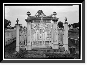 Historic Framed Print, Magnolia Cemetery (Ironwork), Virginia Street, Mobile, Mobile County, AL - 21,  17-7/8" x 21-7/8"