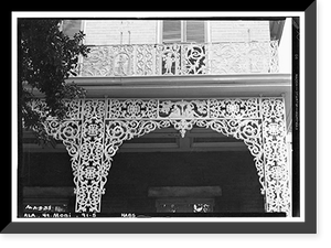 Historic Framed Print, McMillan House (Ironwork), 256 North Joachim Street, Mobile, Mobile County, AL - 5,  17-7/8" x 21-7/8"