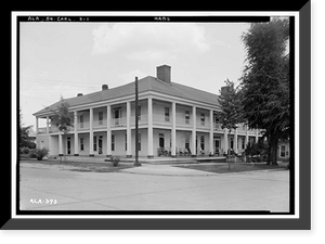 Historic Framed Print, Phoenix Hotel, Phoenix Street, Carrollton, Pickens County, AL,  17-7/8" x 21-7/8"