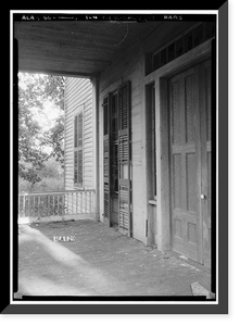 Burford House, County Road 33 vicinity, Camden vicinity, Wilcox County, AL - 4, Antique Print