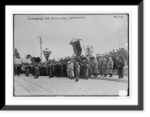 Historic Framed Print, Celebrating Russian Revolution, Vladivostock,  17-7/8" x 21-7/8"