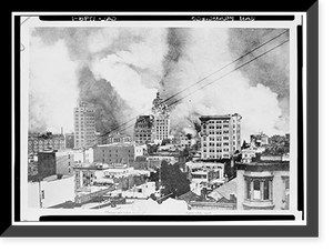 San Francisco, Historic View, 1906 Fire, San Francisco, San Francisco County, CA - 2, Antique Print