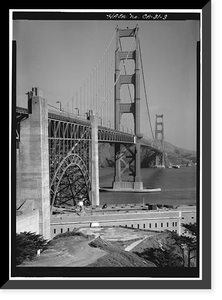 Golden Gate Bridge, Spanning mouth of San Francisco Bay, San Francisco, San Francisco County, CA - 3, Vintage Wall Art