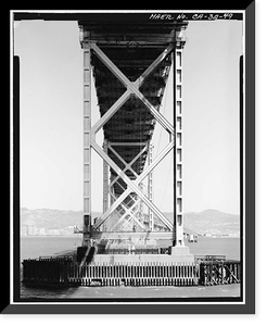 Historic Framed Print, San Francisco Oakland Bay Bridge, Spanning San Francisco Bay, San Francisco, San Francisco County, CA - 49,  17-7/8" x 21-7/8"