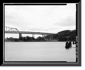 Historic Framed Print, San Francisco Oakland Bay Bridge, Spanning San Francisco Bay, San Francisco, San Francisco County, CA - 50,  17-7/8" x 21-7/8"