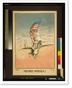 Forward America!. Carroll Kelly 1917 Wright Henry Worth Inc, Antique Wall Art
