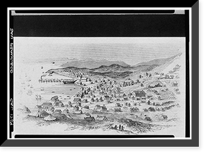 Historic Framed Print, San Francisco, Historic View, 1849, San Francisco, San Francisco County, CA - 2,  17-7/8" x 21-7/8"