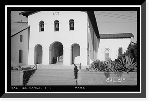 Mission San Luis Obispo de Tolosa, 782 Monterey Street, San Luis Obispo, San Luis Obispo County, CA, Historic Print