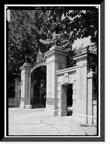 Linden Towers Gates, Middlefield Road at James Lane, Atherton, San Mateo County, CA - 2, Historic Print