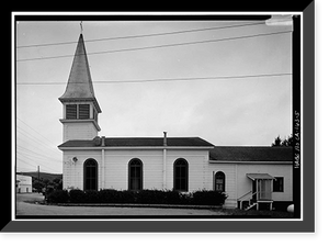 Historic Framed Print, Congregational Church, San Gregorio Street, Pescadero, San Mateo County, CA - 5,  17-7/8" x 21-7/8"