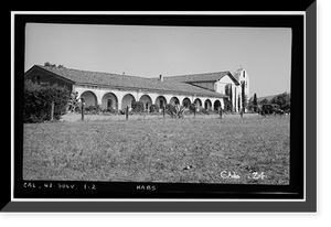 Mission Santa Inez, State Highway 150, Solvang, Santa Barbara County, CA - 2, Antique Print