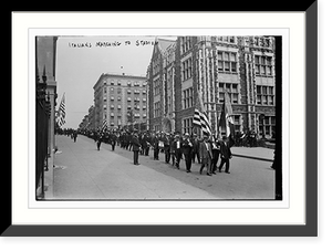 Historic Framed Print, Italians marching in stadium,  17-7/8" x 21-7/8"