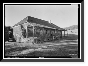 Fort Ross, Russian Barracks, Fort Ross, Sonoma County, CA, Historic Print