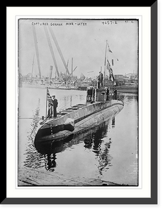 Historic Framed Print, Captured German Mine - layer,  17-7/8" x 21-7/8"