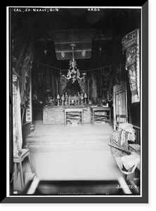 Historic Framed Print, Weaverville Joss House, Oregon Street, Weaverville, Trinity County, CA - 4,  17-7/8" x 21-7/8"