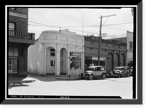 Historic Framed Print, Main Street (Commercial Buildings), Placerville, El Dorado County, CA,  17-7/8" x 21-7/8"