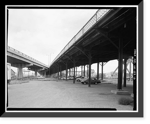 Historic Framed Print, Fourteenth Street Viaduct, Fourteenth Street at Wazee Street, Denver, Denver County, CO - 6,  17-7/8" x 21-7/8"