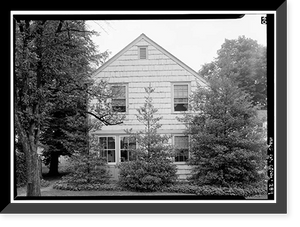 Historic Framed Print, Stephen Tyng Mather House, 19 Stephen Mather Road, Darien, Fairfield County, CT - 6,  17-7/8" x 21-7/8"