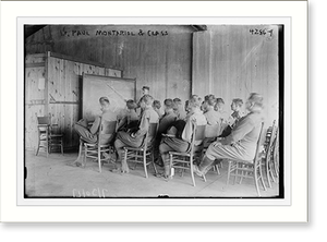 Antique Photo Print - Lt. Paul Montariol & class - Vintage Home Decor Print