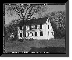 Historic Framed Print, Benjamin Sturges House, 13 Rowland Road, Fairfield, Fairfield County, CT,  17-7/8" x 21-7/8"