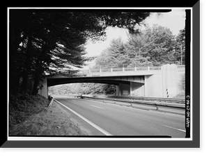 Historic Framed Print, Merritt Parkway, West Rocks Road Bridge, Spanning Merritt Parkway, Norwalk, Fairfield County, CT - 3,  17-7/8" x 21-7/8"