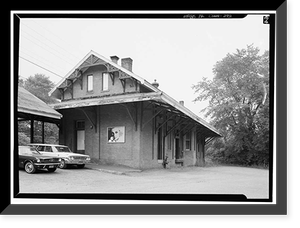 New York, New Haven & Hartford Railroad Station, Railroad Place, Southport, Fairfield County, CT - 2, Antique Print