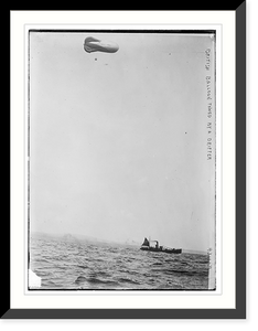 Historic Framed Print, British balloon towed by a drifter,  17-7/8" x 21-7/8"