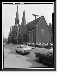Historic Framed Print, Third Congregational Society, Church of the Redeemer, 292 Orange Street, New Haven, New Haven County, CT - 2,  17-7/8" x 21-7/8"