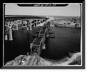 Historic Framed Print, Northeast Railroad Corridor, Amtrak Route between New York/Connecticut & Connec, New Haven, New Haven County, CT - 117,  17-7/8" x 21-7/8"