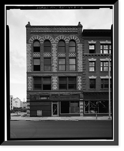 Historic Framed Print, Pritchard Building, 207-211 Bank Street, Waterbury, New Haven County, CT - 2,  17-7/8" x 21-7/8"