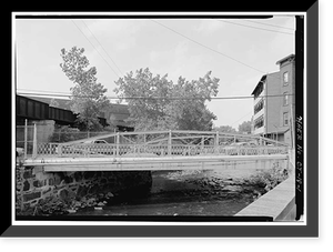 Washington Avenue Lenticular Truss Bridge, Spanning Mad River, Waterbury, New Haven County, CT, Historic Print