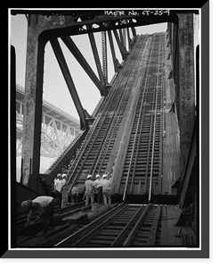 Historic Framed Print, New York, New Haven & Hartford Railroad, Groton Bridge, Spanning Thames River between New London & Groton, New London, New London County, CT - 9,  17-7/8" x 21-7/8"