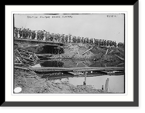 Historic Framed Print, British military bridge, Flanders,  17-7/8" x 21-7/8"