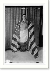 Black & White Photo - Muratore draped in U.S. flag