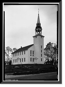 Historic Framed Print, Unitarian Church, Brooklyn, Windham County, CT,  17-7/8" x 21-7/8"