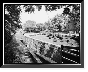 Historic Framed Print, Chesapeake & Ohio Canal, Georgetown Section, East & West parallel to M Street Northwest, Washington, District of Columbia, DC,  17-7/8" x 21-7/8"
