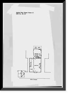 Historic Framed Print, Andrew Ross Tenant House II, 1210 Thirtieth Street Northwest, Washington, District of Columbia, DC - 5,  17-7/8" x 21-7/8"