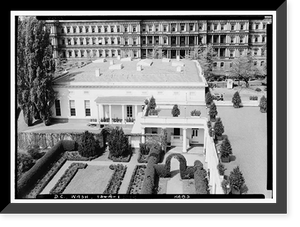 Historic Framed Print, White House, 1600 Pennsylvania Avenue, Northwest, Washington, District of Columbia, DC,  17-7/8" x 21-7/8"