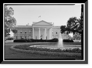 Historic Framed Print, White House, 1600 Pennsylvania Avenue, Northwest, Washington, District of Columbia, DC - 53,  17-7/8" x 21-7/8"