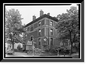 Historic Framed Print, George Fraser House, R & Twentieth Streets, Washington, District of Columbia, DC,  17-7/8" x 21-7/8"